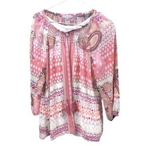 ALISON DALEY Multicolor BOHEMIAN Peasant Blouse SIZE 10